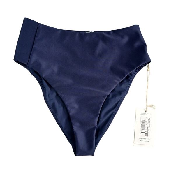Carve Designs Swim Bottom Womens XS Navy Blue Lani Pocket Compression Bikini NWT - Picture 1 of 8